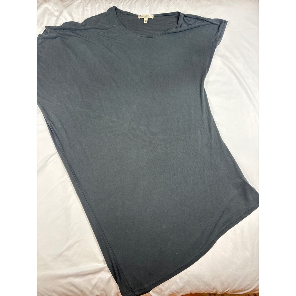 Express One Eleven Charcoal Gray Oversized T-Shirt Dress Scoop Neck Womens Large